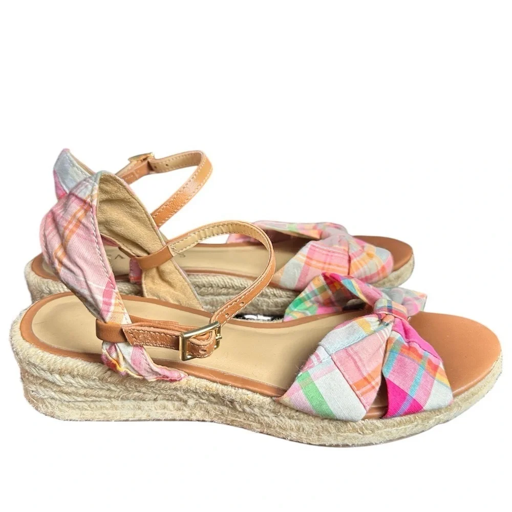 EUC Talbots Colorful Espadrille Wedge Sandals